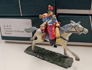 Bugler, Chasseur D'Afrique--single mounted figure blowing horn--RETIRED--LAST ONE!! #51377