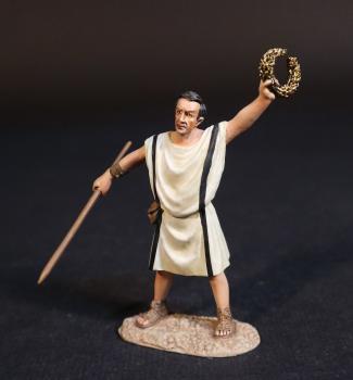 “Summa Rudis”, The Referee, "Hail, Emperor, Those Who Are About to Die Salute You," Gladiators--single figure with rude and raised laurel wreath #51405
