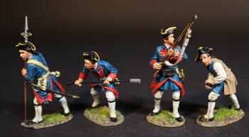Image of Four Artillery Crew, Royal Regiment of Artillery, The Royal Regiment of Artillery, Cumberland's Army, The Battle of Culloden, 16th April 1745, The Jacobite Rebellion, 1745--four figures