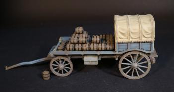 Image of Ox Wagon, British Laager/Entrenched Defences, The Eshowe Relief Column, The Battle of Gingindhlovu, 2nd April 1879, The Anglo Zulu War--wagon and barrels