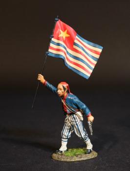 Image of Standard Bearer, 1st Special Battalion (Wheat's Tigers), Louisiana Infantry, The First Battle of Manassas, 1861, The American Civil War, 1861-1865--single figure with flag
