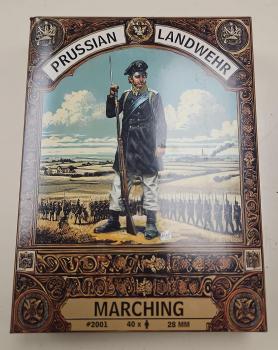 Image of 28mm Prussian Landwehr (Marching)--forty 28mm plastic figures
