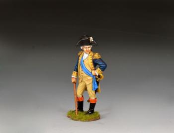 Image of General George Washington--single figure leaning on stick