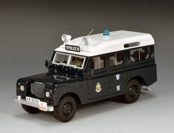 Image of Royal Hong Kong Police Land Rover (Emergency Unit/Hong Kong), Hong Kong, All Our Yesterdays--vehicle and driver Image of Royal Hong Kong Police Land Rover (Emergency Unit/Hong Kong), Hong Kong, All Our Yesterdays--vehicle and driver