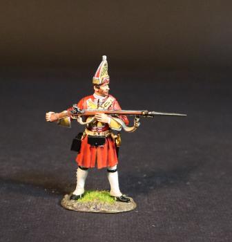 Image of Grenadier “Charge Your Bayonet”, Dejean's Regiment of Foot, Cumberland's Army, The Battle of Culloden, 16th April 1745, The Jacobite Rebellion, 1745--single figure standing ready to stab