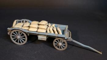 Image of Ox Wagon, British Laager/Entrenched Defences, The Eshowe Relief Column, The Battle of Gingindhlovu, 2nd April 1879, The Anglo Zulu War--wagon (no canvas top) and mealie bags