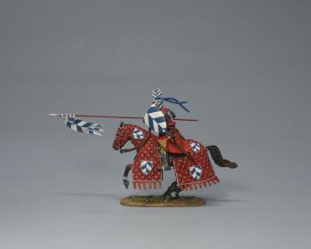 Image of Livonian Knight (Red), The Battle of Legnica, 1241--single mounted figure charging with lance