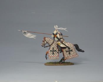 Image of Teutonic Knight (Off-white), The Battle of Legnica, 1241--single mounted figure charging with lance