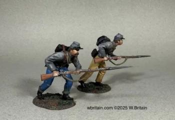 Image of "Rebel Steel", Two Confederates Charging with Bayonets Leveled--two charging ACW figures Image of "Rebel Steel", Two Confederates Charging with Bayonets Leveled--two charging ACW figures
