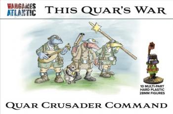 Image of 28mm Quar Crusader Command--12 unpainted, unassembled, multi-part plastic figures