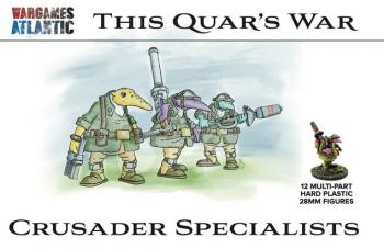 Image of 28mm Crusader Specialists--12 unpainted, unassembled, multi-part plastic figures