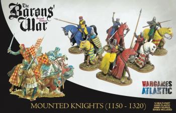 Image of 28mm Mounted Knights (1150-1320), Age of Chivalry--12 multi-pose unpainted plastic mounted figures
