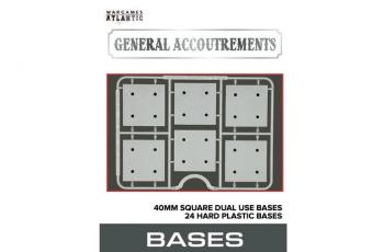 40mm Dual Use Bases--twenty-four 40mm square dual use hard plastic bases 40mm Dual Use Bases--twenty-four 40mm square dual use hard plastic bases #51562