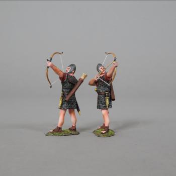 Image of Two Standing Roman Auxiliary Archers Firing Upwards--two figures