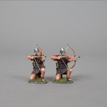 Image of Two Kneeling Roman Auxiliary Archers Firing Straight Ahead--two figures