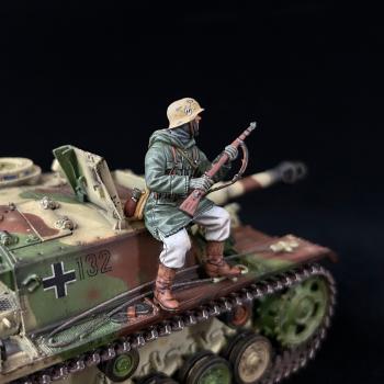 Image of Tank Rider Rifleman A, The Stug III Assault Gun, Battle of Kharkov--single seated figure Image of Tank Rider Rifleman A, The Stug III Assault Gun, Battle of Kharkov--single seated figure