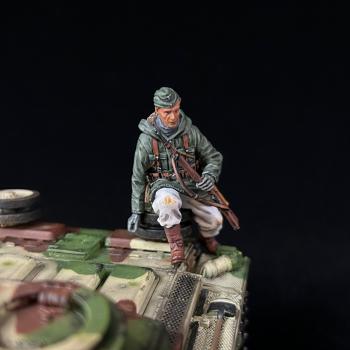 Image of Tank Rider Rifleman C. The Stug III Assault Gun, Battle of Kharkov--single seated figure with soft cap