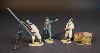 Image of Hales Rocket Crew, H.M.S. Boadicea, British Naval Brigade, H. M. S. Shah, The Eshowe Relief Column, The Battle of Gingindhlovu, 2nd April 1879, The Anglo Zulu War--three figures, rocket launcher, boxes, and accessories
