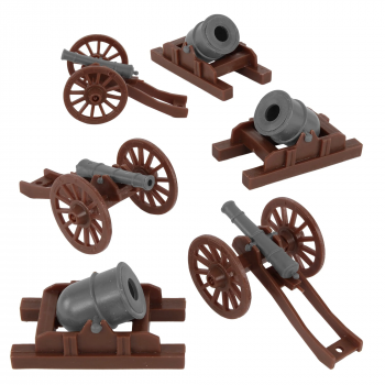 54mm BMC Revolutionary War Cannon & Mortar - Miniature 6pc  54mm BMC Revolutionary War Cannon & Mortar - Miniature 6pc  #51712