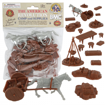 54mm BMC Revolutionary War Camp & Supplies - 23pc Plastic Soldier Playset Accessories 54mm BMC Revolutionary War Camp & Supplies - 23pc Plastic Soldier Playset Accessories #51713