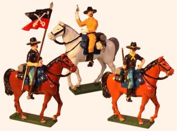 7th Cavalry Regiment Painted--three mounted figures (Officer, Trooper with Guidon, and Trooper)--ONE IN STOCK. 7th Cavalry Regiment Painted--three mounted figures (Officer, Trooper with Guidon, and Trooper)--ONE IN STOCK. #51720