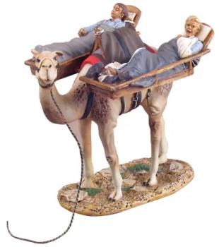 Image of British Camel Corps Medic Stretcher Bearer, The Relief of Khartoum, 1885--two figures in stretchers mounted on a camel figure--RETIRED--LAST ONE!!