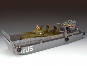 U.S. Navy LCM (3) Landing Craft Mechanised #76--includes landing craft, three figures, machine guns, and tank #51802