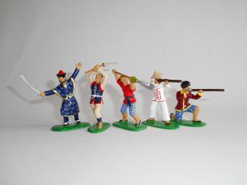 Five Boxers, Chinese Boxers, Boxer Rebellion, 1900--five figures--RETIRED--LAST ONE!! #51840