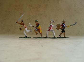 Four Boxers, Chinese Boxers, Boxer Rebellion, 1900--four figures--RETIRED--LAST ONE!! #51841