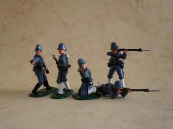 Officer, Sergeant, & Three Privates, 1st Battalion, 11th Regiment of Marine Infantry (French), Boxer Rebellion, 1900--five figures--RETIRED--LAST ONE!! #51842