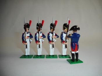 “The Imperial Review” Set A--Napoleon, Grenadier sergeant, and three Grenadiers standing at present, Napoleonic French--five figures--RETIRED--LAST ONE!! #51850