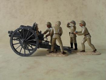 Turkish 77mm Krupp Field Gun and Four Crew figures, World War I Turkey--cannon and four figures--RETIRED--LAST ONE!! #51853