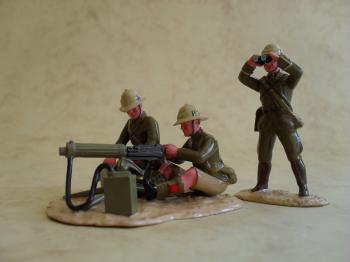 Vickers Machine Gun and Crew, 1/6th Battalion, Highland Light Infantry (Gallipoli, 1915), WWI Britain--MG and three figures--RETIRED--LAST ONE!! #51855