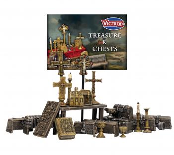 28mm Treasures & Chests--Dark Age & Medieval Loot--45 Treasures & Artefacts and 24 Chests #51861