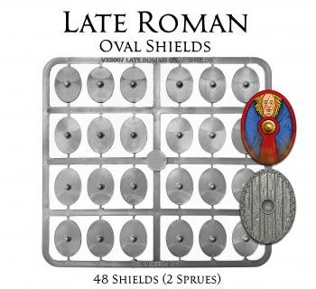 Image of 28mm Late Roman Oval Shields--48 plastic shields