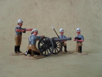 2.5-inch Screw Gun and Four Man Crew in Shirtsleeves, Camel Corps (Royal Artillery), Egypt and Sudan, 1882-1898--cannon and four crew figures--RETIRED--LAST ONE!! #51870