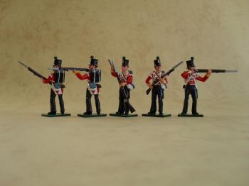 Standing Firing/At The Ready Set, 77th Regiment (Albert Shako and red coatees), The Crimean War --five figures--RETIRED--LAST ONE!! #51879