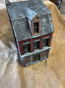 Three-Story European Building. Painted (3 sided)-- 7.5 x 6.5 x 14.0--TWO IN STOCK!  #13021