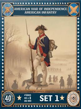 28mm AWI American Infantry Set #1--forty 28mm plastic figures #51889