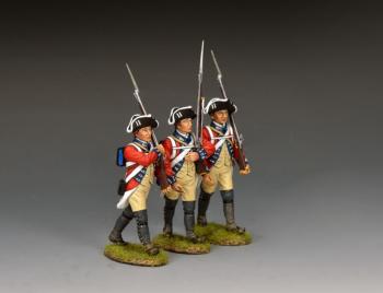 British 4th Regiment of Foot Marching Redcoats--three marching AWI-era figures #51901