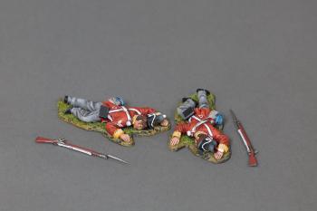 Image of Dead Soldiers, Corporal & Private, 28th (North Gloucestershire) Regiment of Foot, Napoleonic Wars, 28th (North Gloucestershire) Regiment of Foot, Napoleonic Wars--two figures and two guns #51928