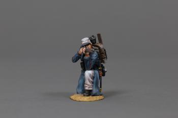 Image of French Legionnaire Kneeling Firing/Taking Aim #2--single figure (moustached) with backpack  #51930