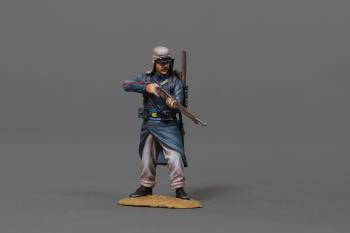 Image of French Legionnaire Standing Ready--single figure (moustached) with backpack #51932