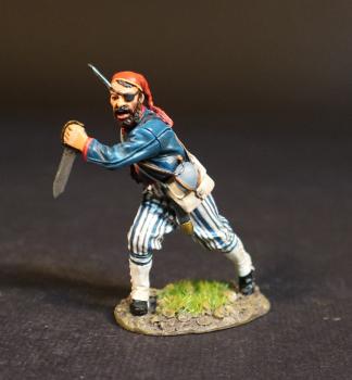 Wheat's Tigers Zouave (red stalking cap, eye patch, long knife), 1st Special Battalion (Wheat's Tigers), Louisiana Infantry, The First Battle of Manassas, 1861, ACW, 1861-1865--single figure (blue tunic) #51984