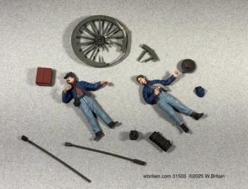 Union Artillery Casualties with Accessories, American Civil War--two figures and nine accessories #52039