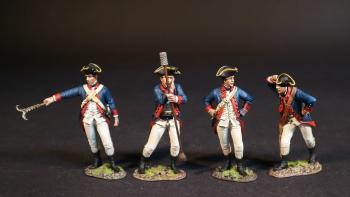 Image of Four Artillerymen (dark blue jackets faced with scarlet), American Artillery, The American War of Independence 1775-1783--four crew figures #52059
