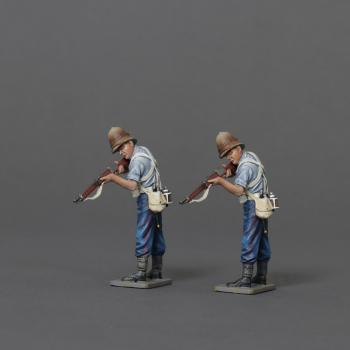 Image of Two Standing Firing Down Riflemen, 24th Regiment of Foot, Anglo-Zulu Wars--two figures in shirt-sleeve order #52091