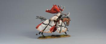 Teutonic Knight with Spear (A), The Battle of Legnica, 1241--single mounted figure (red ribbons, red linings) charging with spear extended #52104