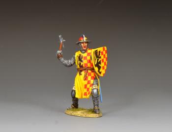 Fighting Crusader Priest with Warhammer & Shield--single medieval Flemish figure #52118