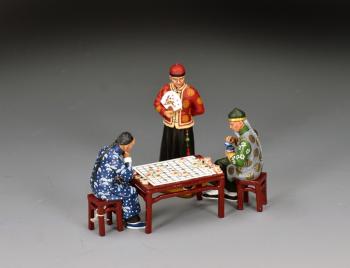 The Old Chinese Chess Game Xiangqi (Gloss)--three figures, two seats, gaming table #52122